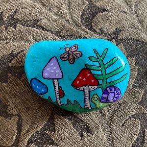 Whimsical large hand crafted rock for your garden or household